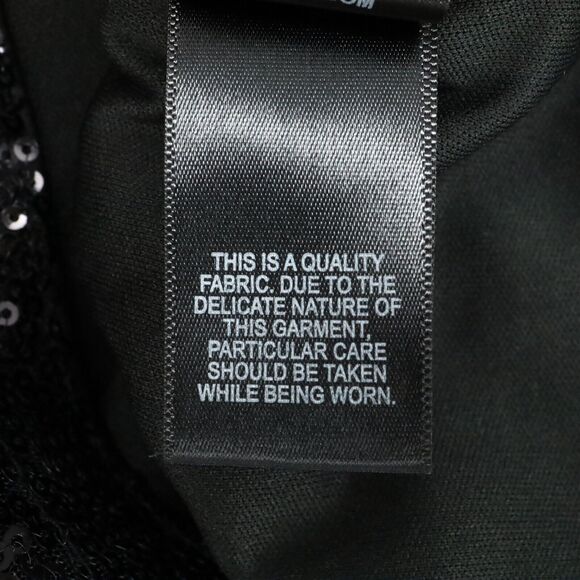 Lulus Dress Womens Large Black Sequins Lined Ruffle Sheer Back Side Zip Deep V - Picture 12 of 13